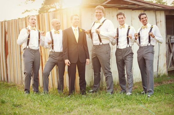 first arrived at the wedding and handpicked the groomsmen's outfits'